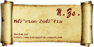 Márton Zsófia névjegykártya