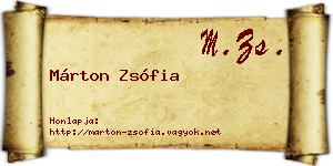 Márton Zsófia névjegykártya